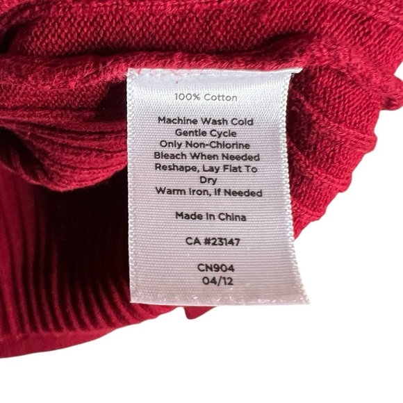 Talbots 100% Cotton Ribbed Turtleneck Red Size 2X - Picture 3 of 4